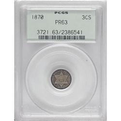 1870 3CS PR63 PCGS
