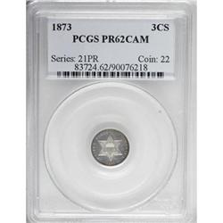 1873 3CS Cameo PR62 PCGS