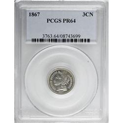 1867 3CN PR64 PCGS