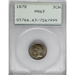 1870 3CN PR63 PCGS