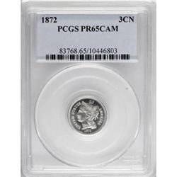 1872 3CN Cameo PR65 PCGS