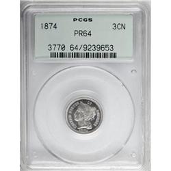 1874 3CN PR64 PCGS