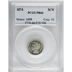 1874 3CN PR66 PCGS