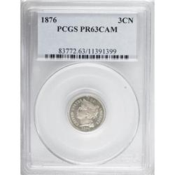 1876 3CN Cameo PR63 PCGS