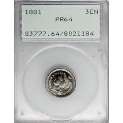 1881 3CN PR64 PCGS