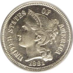 1881 3CN PR65 PCGS