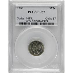 1881 3CN PR67 PCGS