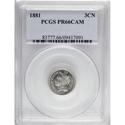 1881 3CN Cameo PR66 PCGS