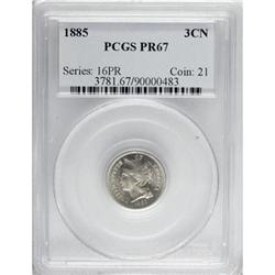 1885 3CN PR67 PCGS