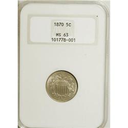 1870 5C MS63 NGC