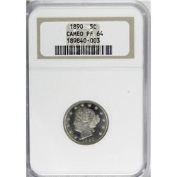 1890 5C Cameo PR64 NGC