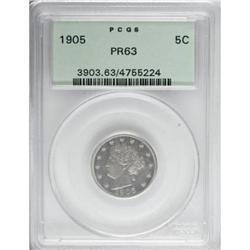 1905 5C PR63 PCGS