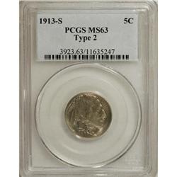 1913-S 5C Type Two MS63 PCGS