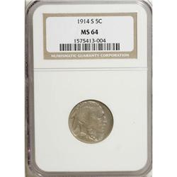 1914-S 5C MS64 NGC