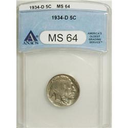 1934-D 5C MS64 ANACS