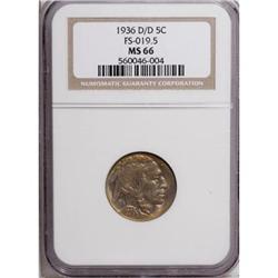 1936-D 5C MS66 NGC