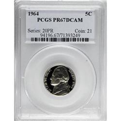 1964 5C Deep Cameo PR67 PCGS