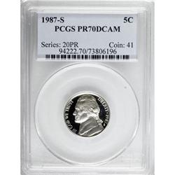 1987-S 5C Deep Cameo PR70 PCGS