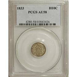 1833 H10C AU58 PCGS