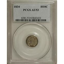1834 H10C AU53 PCGS