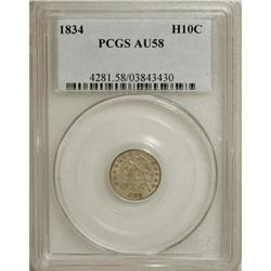 1834 H10C AU58 PCGS