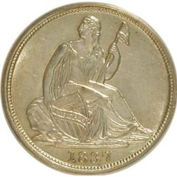 1837 H10C Large Date (Curl Top 1) MS63 PCGS