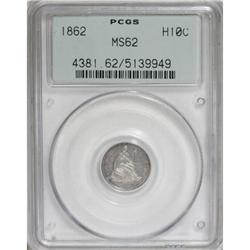 1862 H10C MS62 PCGS