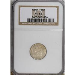 1832 10C MS62 NGC