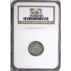 1835 10C AU58 NGC