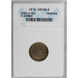 1838-O 10C No Stars VF30 ANACS