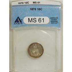 1870 10C MS61 ANACS