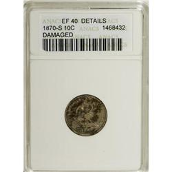 1870-S 10C XF40 ANACS