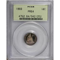 1869 10C PR64 PCGS