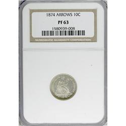 1874 10C Arrows PR63 NGC