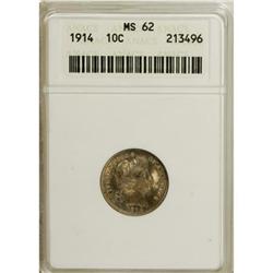 1914 10C MS62 ANACS