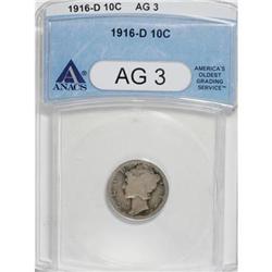 1916-D 10C AG3 ANACS