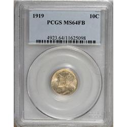 1919 10C Full Bands MS64 PCGS