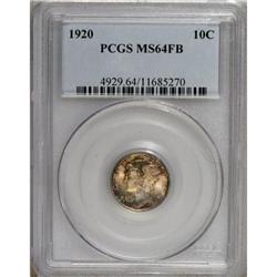 1920 10C Full Bands MS64 PCGS