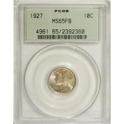 1927 10C Full Bands MS65 PCGS