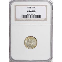 1928 10C Full Bands MS66 NGC