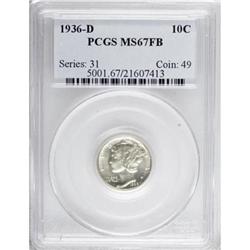 1936-D 10C Full Bands MS67 PCGS