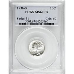 1936-S 10C Full Bands MS67 PCGS