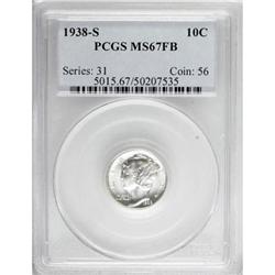 1938-S 10C Full Bands MS67 PCGS