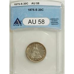 1875-S 20C AU58 ANACS