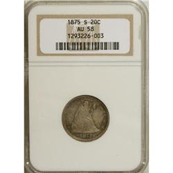 1875-S 20C AU58 NGC