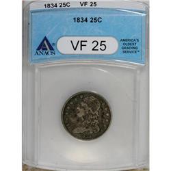 1834 25C VF25 ANACS