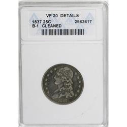 1837 25C VF20 ANACS