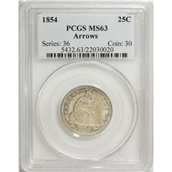1854 25C Arrows MS63 PCGS