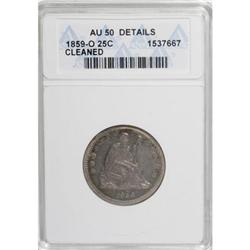 1859-O 25C AU50 ANACS