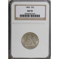 1860 25C AU55 NGC